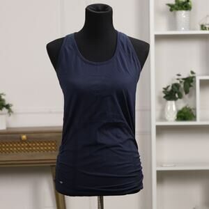 Athleta Unstinkable Classic Minimalist Athleisure Racerback Tank Medium Navy